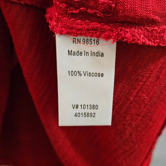 Women's Red Embellished Tunic - Plus Size 3X/24 - Picture 6 of 7